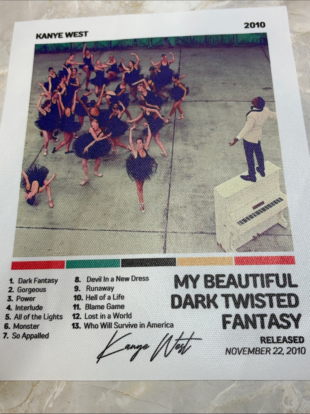 Kanye West 'My Beautiful Dark Twisted Fantasy' canvas Art Print